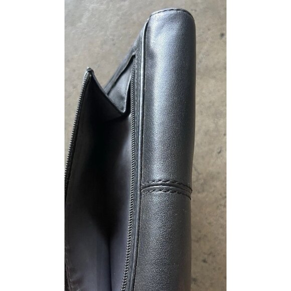 Coach Designer Black Gray Multi Pocket Flap Over Wallet Coin Zipper Pocket SZ 8” - Picture 12 of 16